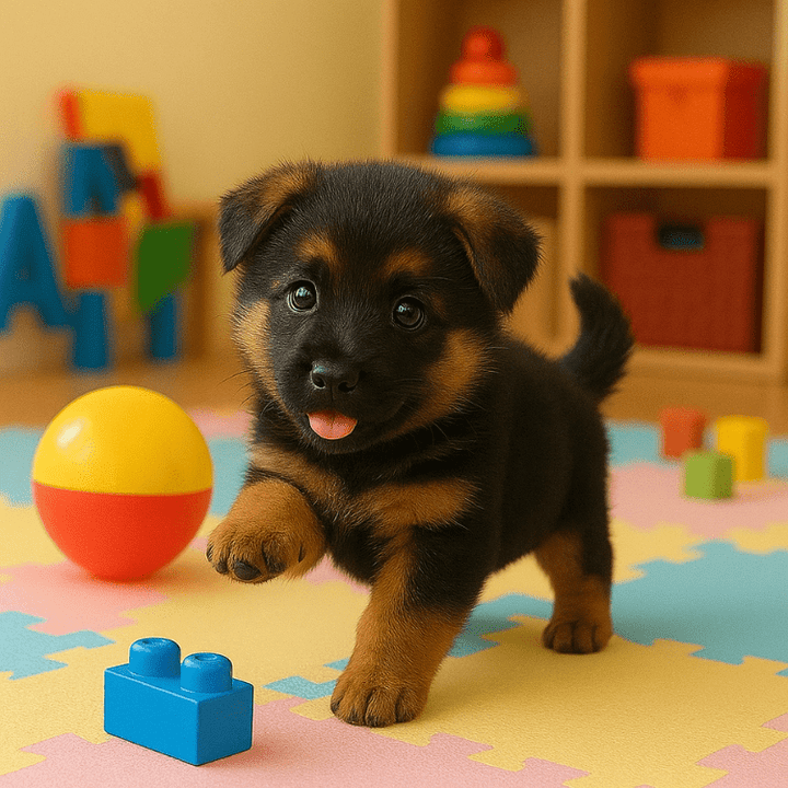 Jouet interactif pour chiot Berger Allemand réaliste en peluche avec mouvements et aboiements
