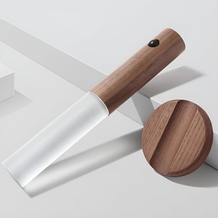 Applique da parete senza fili con sensore di movimento e accumulatore magnetico, in legno, per soggiorno e camera da letto