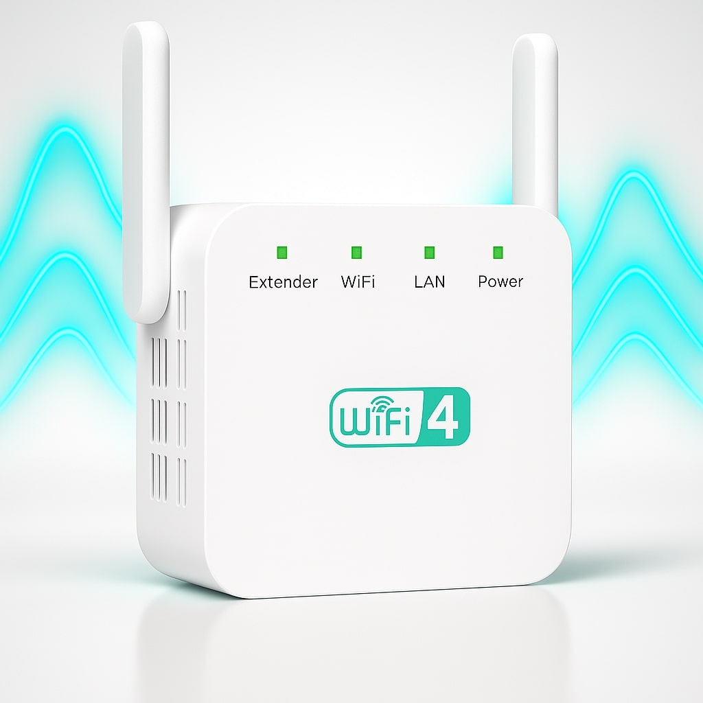 Amplificatore WiFi 300 Mbps 2,4 GHz per casa e ufficio, portata di 50 m, router e ripetitore AP