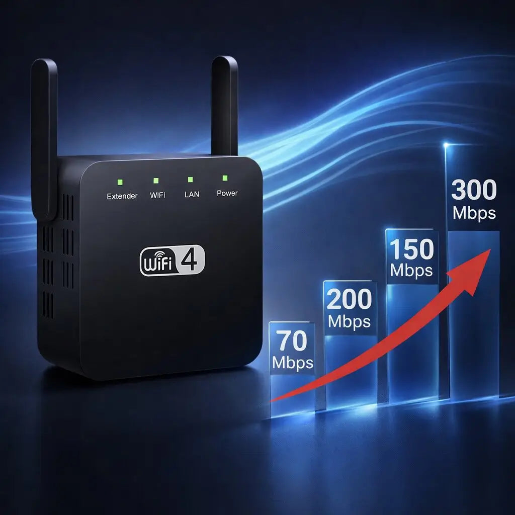Amplificatore WiFi 300 Mbps 2,4 GHz per casa e ufficio, portata di 50 m, router e ripetitore AP