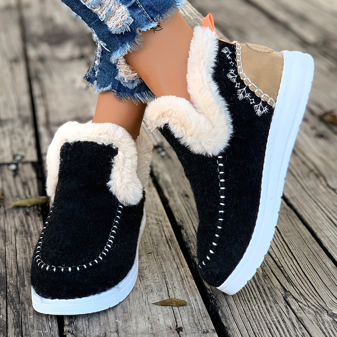 Pantofole da donna in pelliccia sintetica, da infilare, stile mocassino, comode per l’autunno