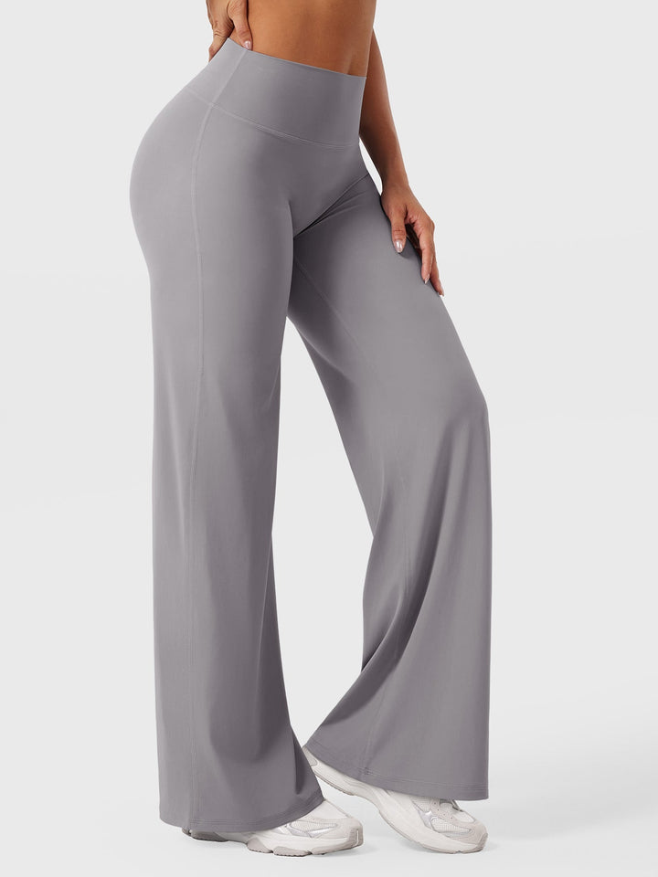 Pantaloni da yoga estivi da donna in cotone a gamba larga con vita alta e taglio ampio