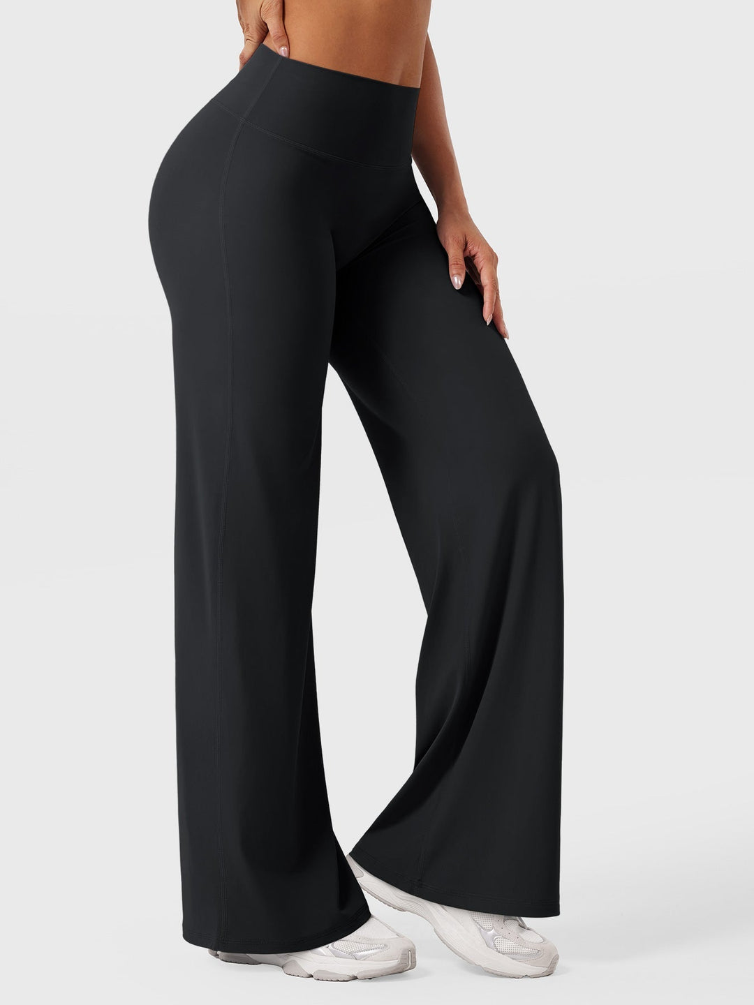 Pantaloni da yoga estivi da donna in cotone a gamba larga con vita alta e taglio ampio
