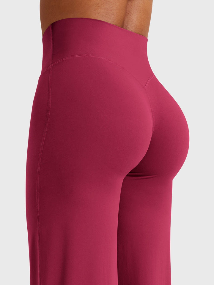 Pantaloni da yoga estivi da donna in cotone a gamba larga con vita alta e taglio ampio