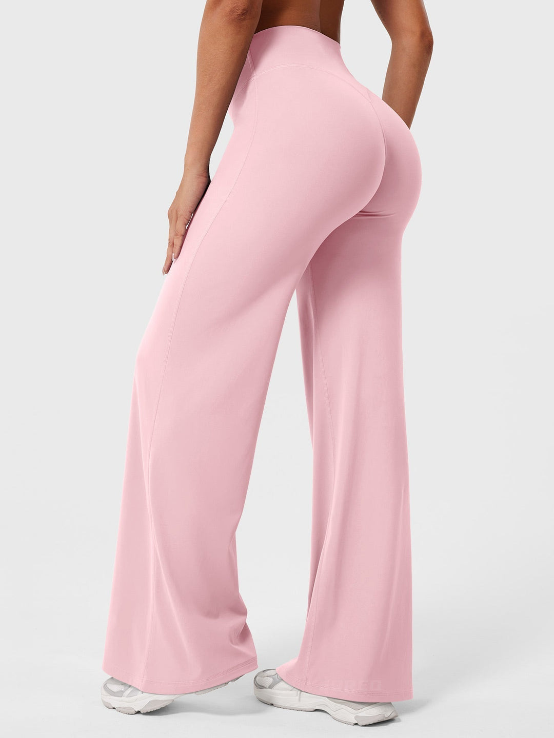 Pantaloni da yoga estivi da donna in cotone a gamba larga con vita alta e taglio ampio