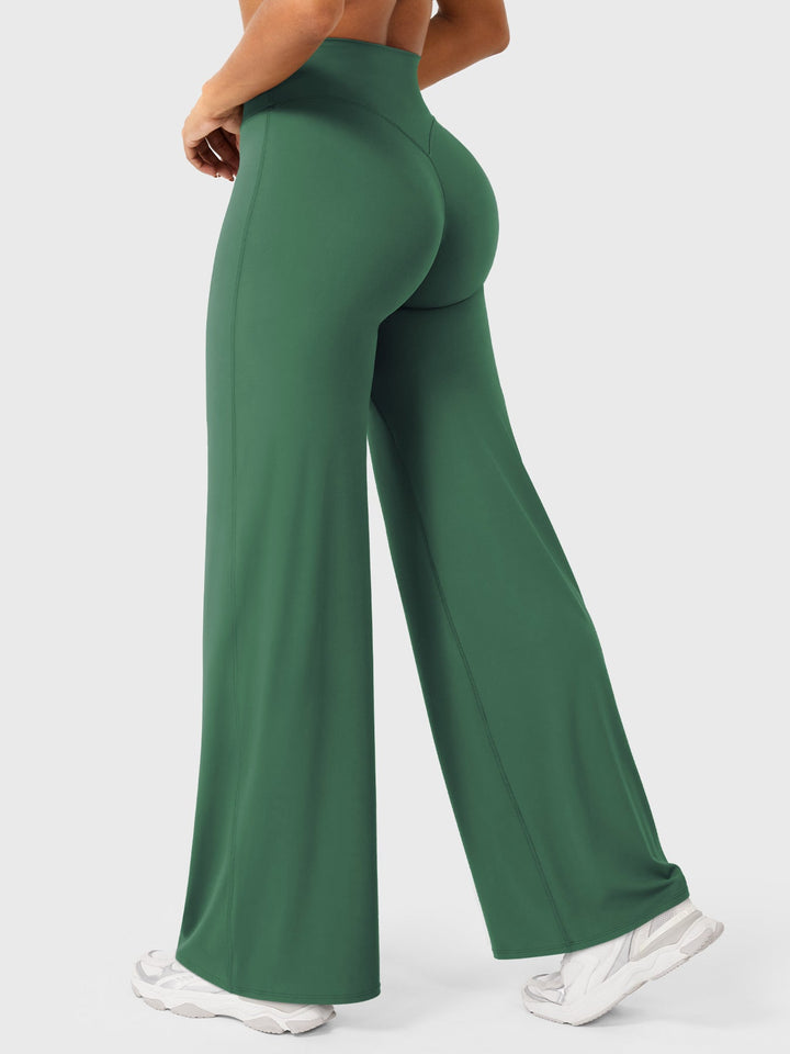 Pantaloni da yoga estivi da donna in cotone a gamba larga con vita alta e taglio ampio