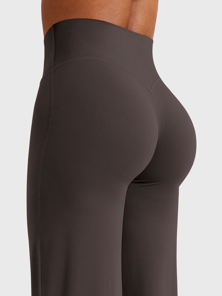 Pantaloni da yoga estivi da donna in cotone a gamba larga con vita alta e taglio ampio