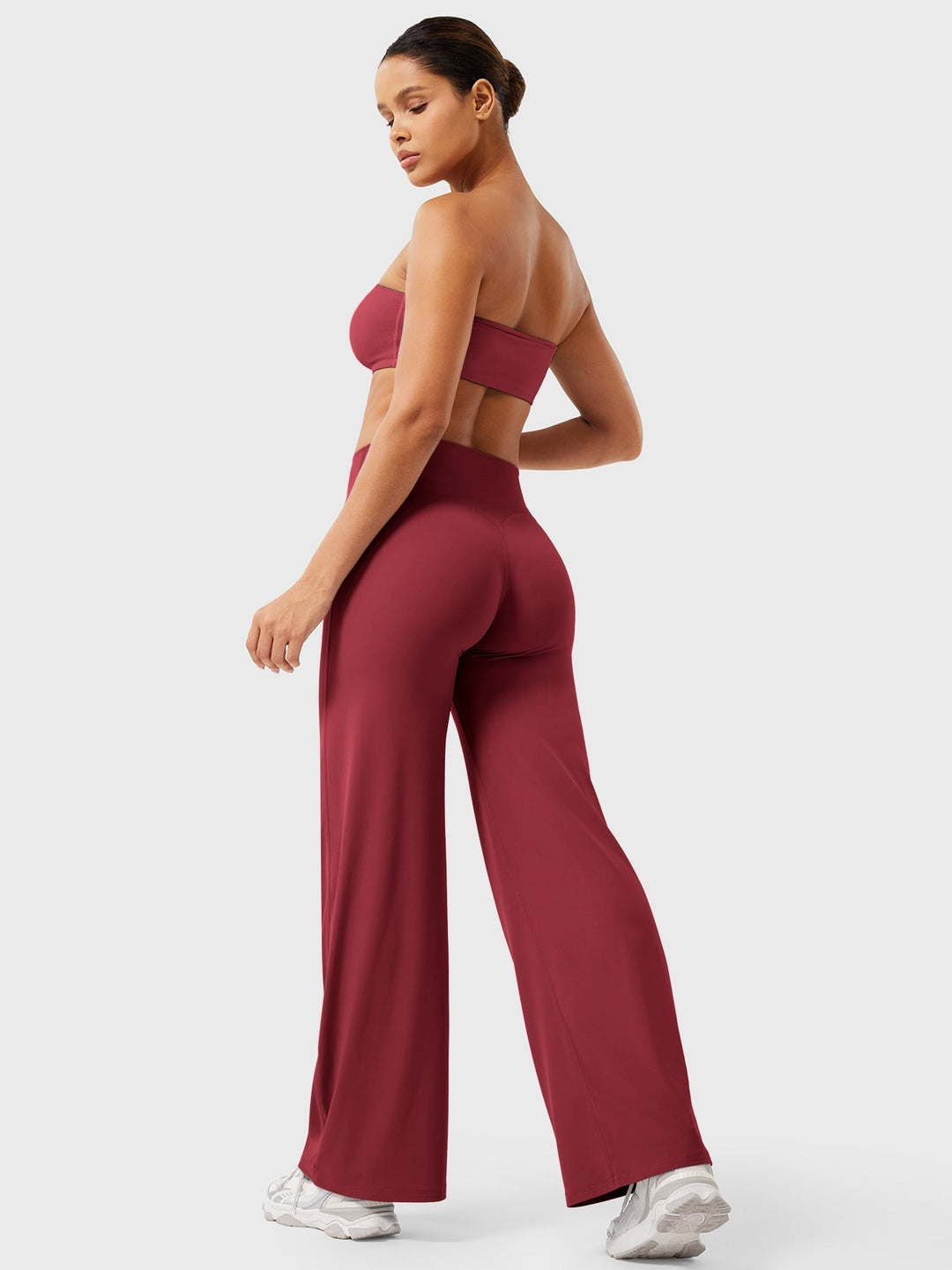 Pantaloni da yoga estivi da donna in cotone a gamba larga con vita alta e taglio ampio