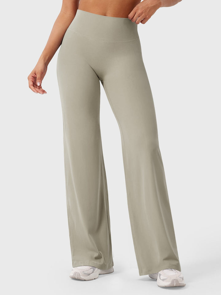 Pantaloni da yoga estivi da donna in cotone a gamba larga con vita alta e taglio ampio