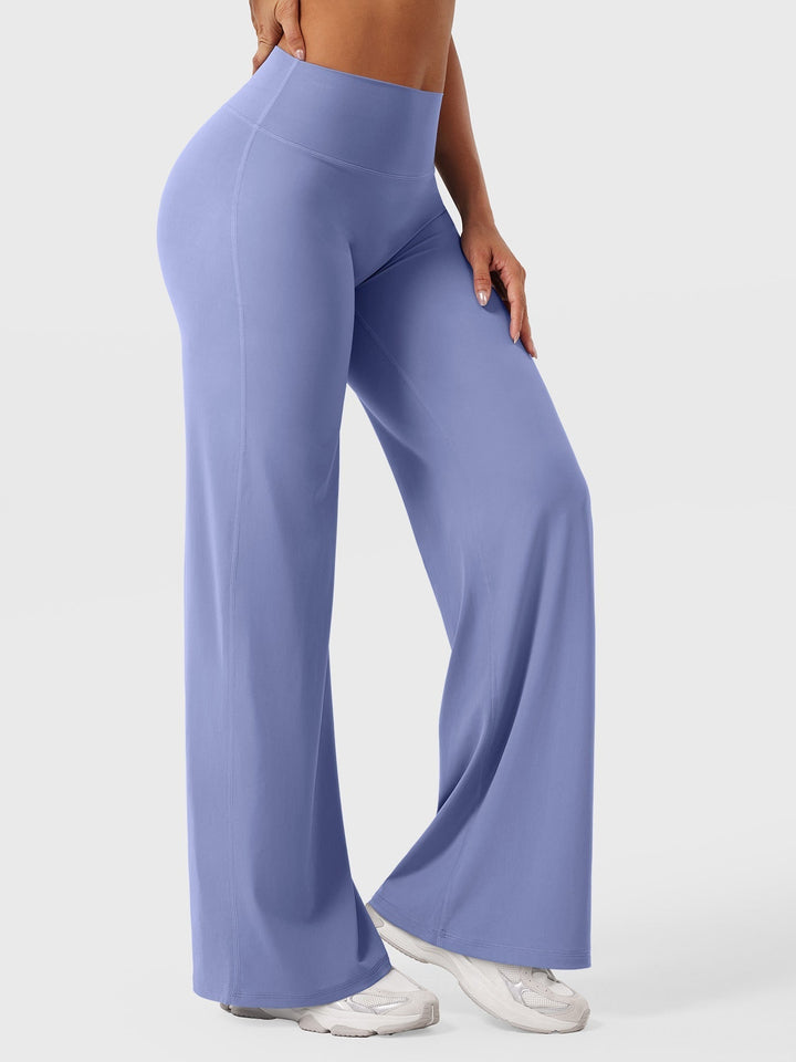 Pantaloni da yoga estivi da donna in cotone a gamba larga con vita alta e taglio ampio