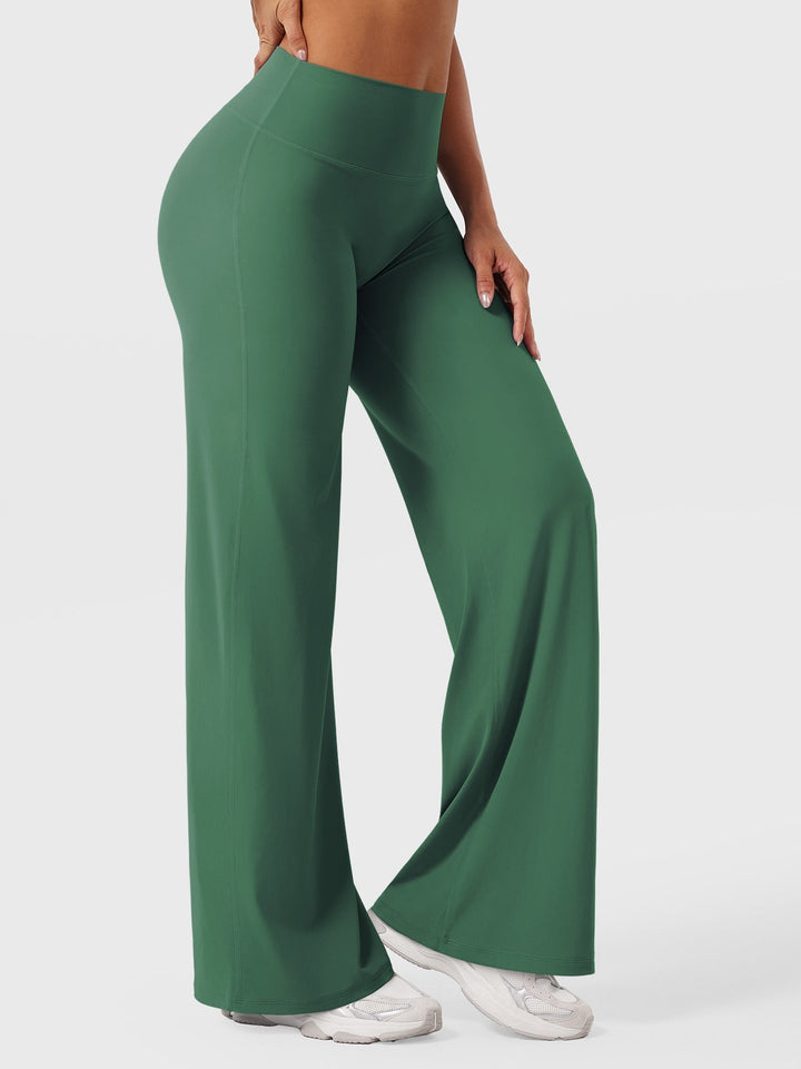 Pantaloni da yoga estivi da donna in cotone a gamba larga con vita alta e taglio ampio