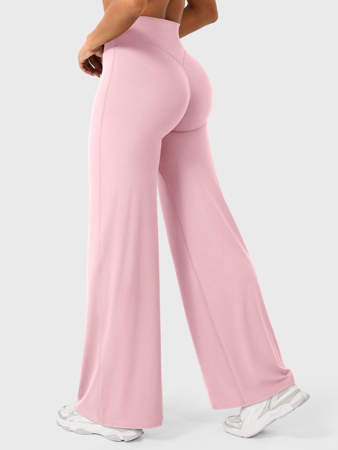 Pantaloni da yoga estivi da donna in cotone a gamba larga con vita alta e taglio ampio