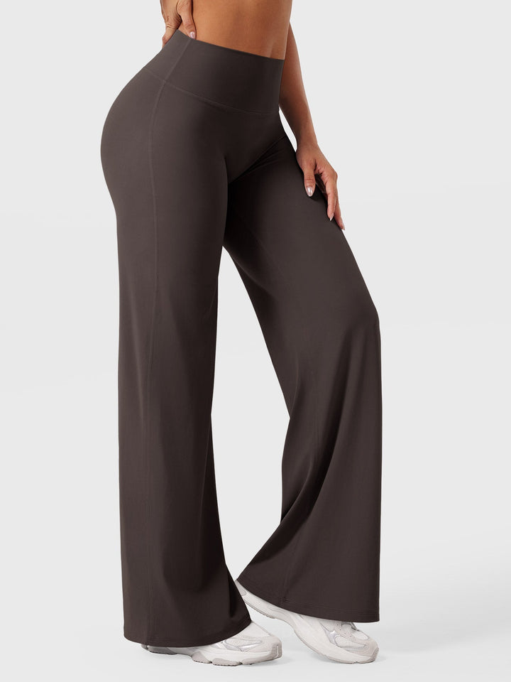 Pantaloni da yoga estivi da donna in cotone a gamba larga con vita alta e taglio ampio