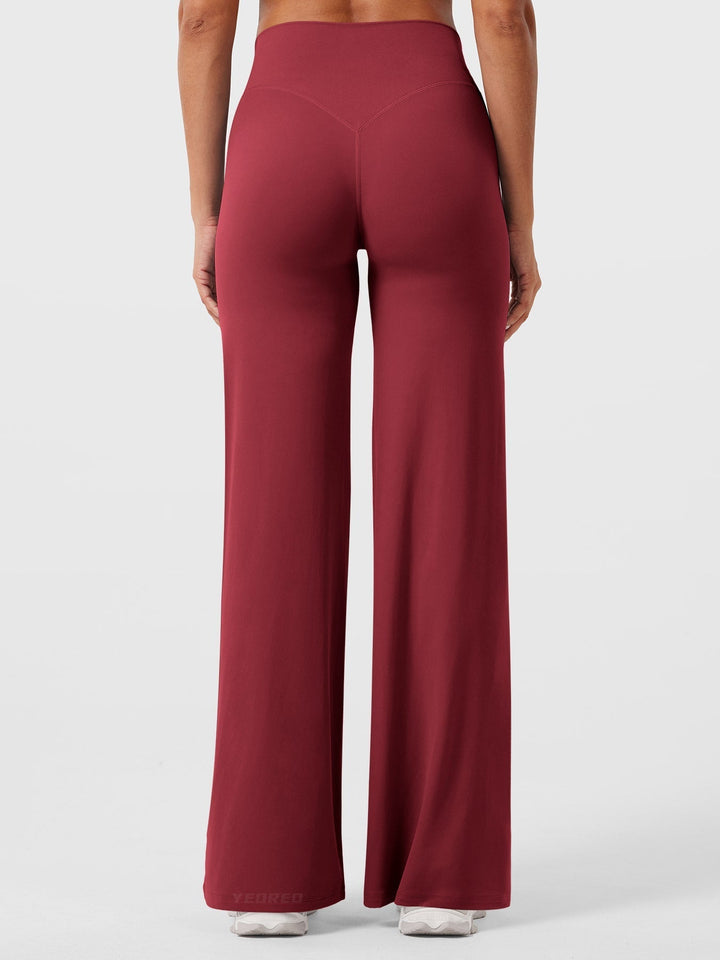 Pantaloni da yoga estivi da donna in cotone a gamba larga con vita alta e taglio ampio