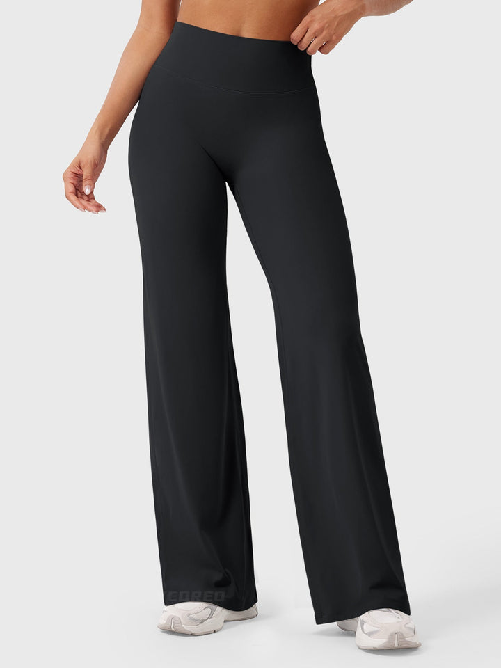 Pantaloni da yoga estivi da donna in cotone a gamba larga con vita alta e taglio ampio