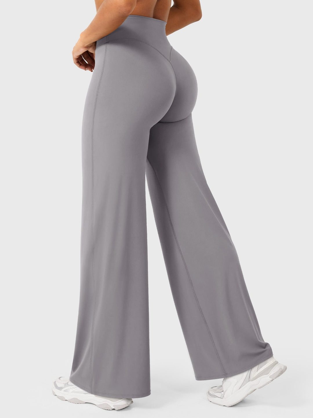 Pantaloni da yoga estivi da donna in cotone a gamba larga con vita alta e taglio ampio