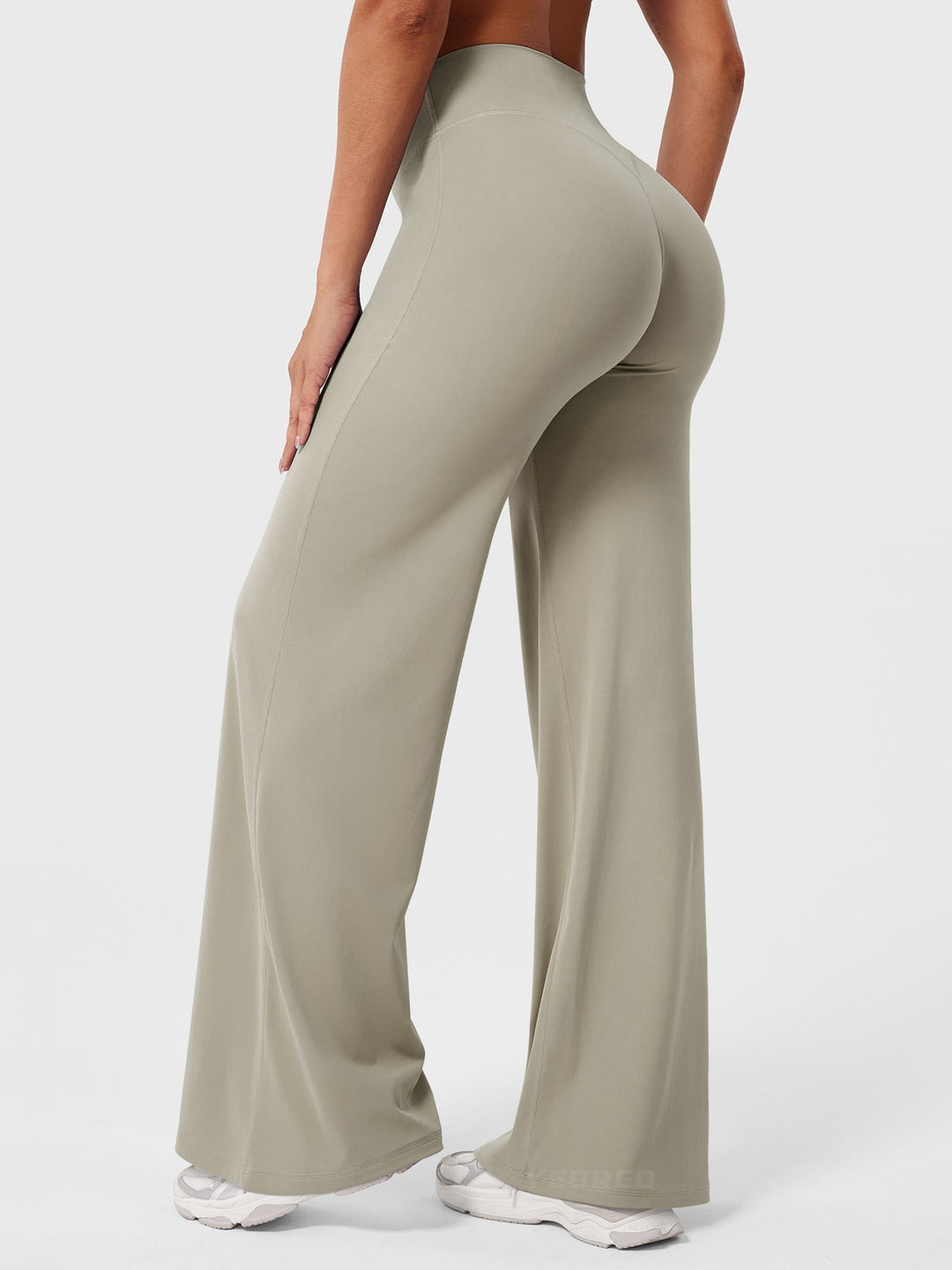 Pantaloni da yoga estivi da donna in cotone a gamba larga con vita alta e taglio ampio