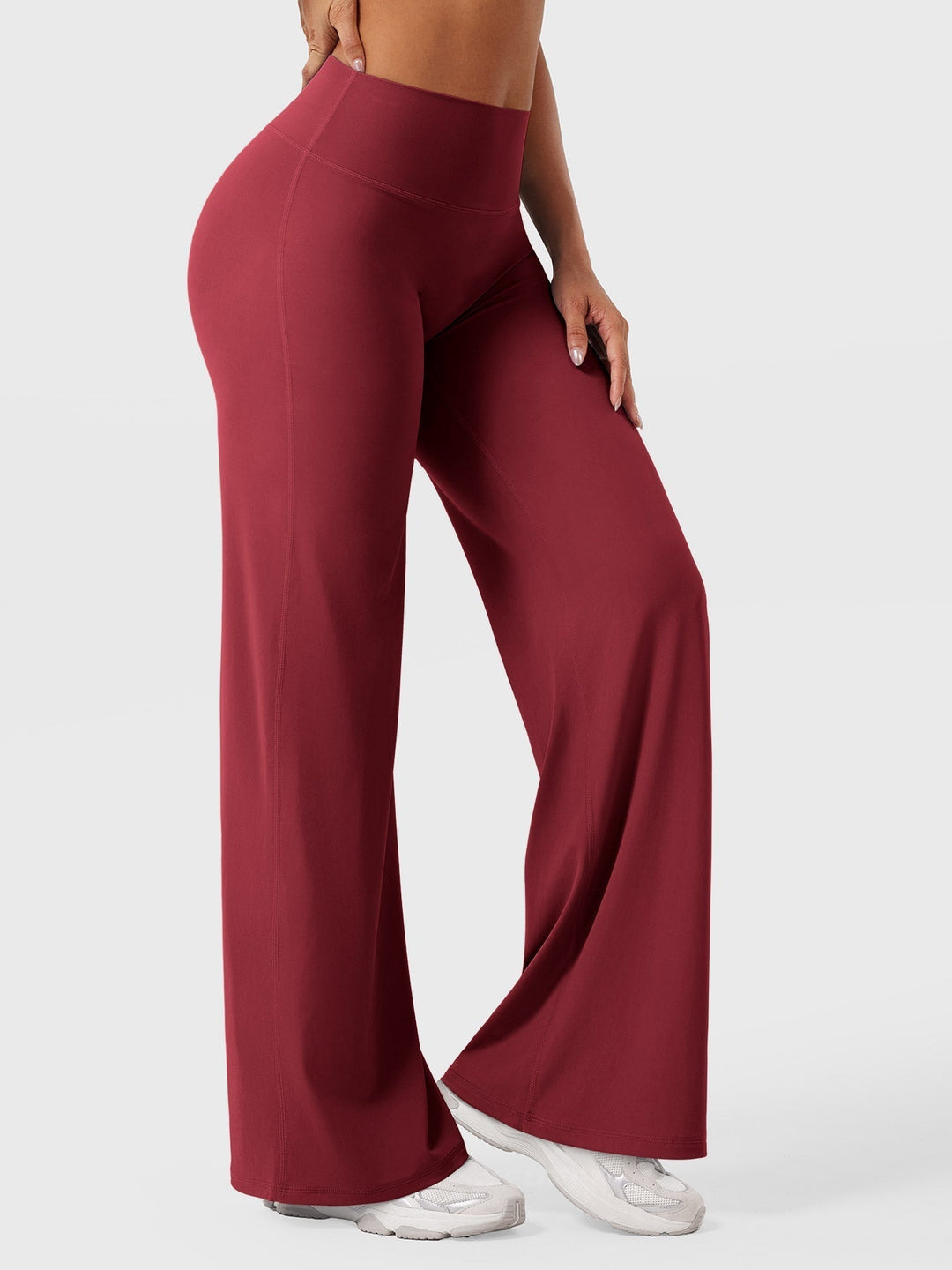 Pantaloni da yoga estivi da donna in cotone a gamba larga con vita alta e taglio ampio
