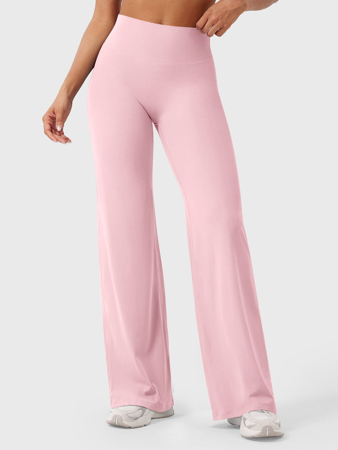 Pantaloni da yoga estivi da donna in cotone a gamba larga con vita alta e taglio ampio