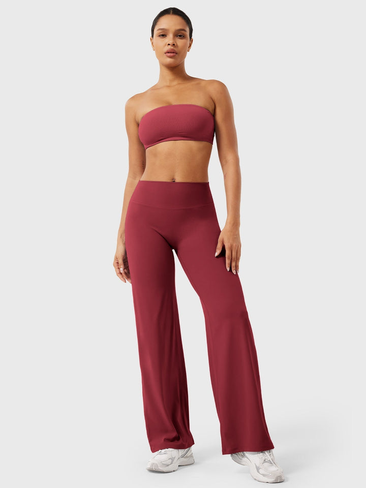 Pantaloni da yoga estivi da donna in cotone a gamba larga con vita alta e taglio ampio