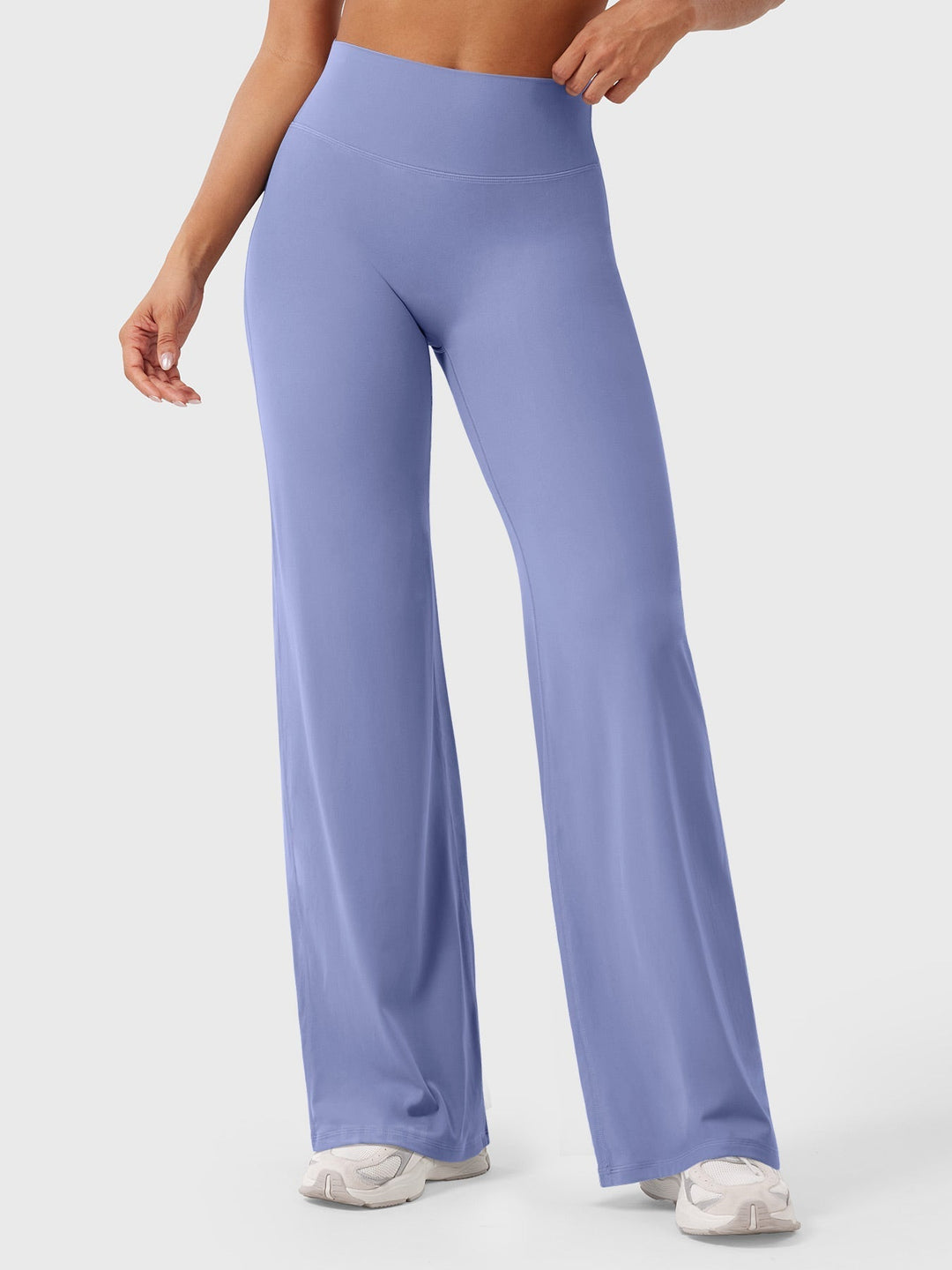 Pantaloni da yoga estivi da donna in cotone a gamba larga con vita alta e taglio ampio