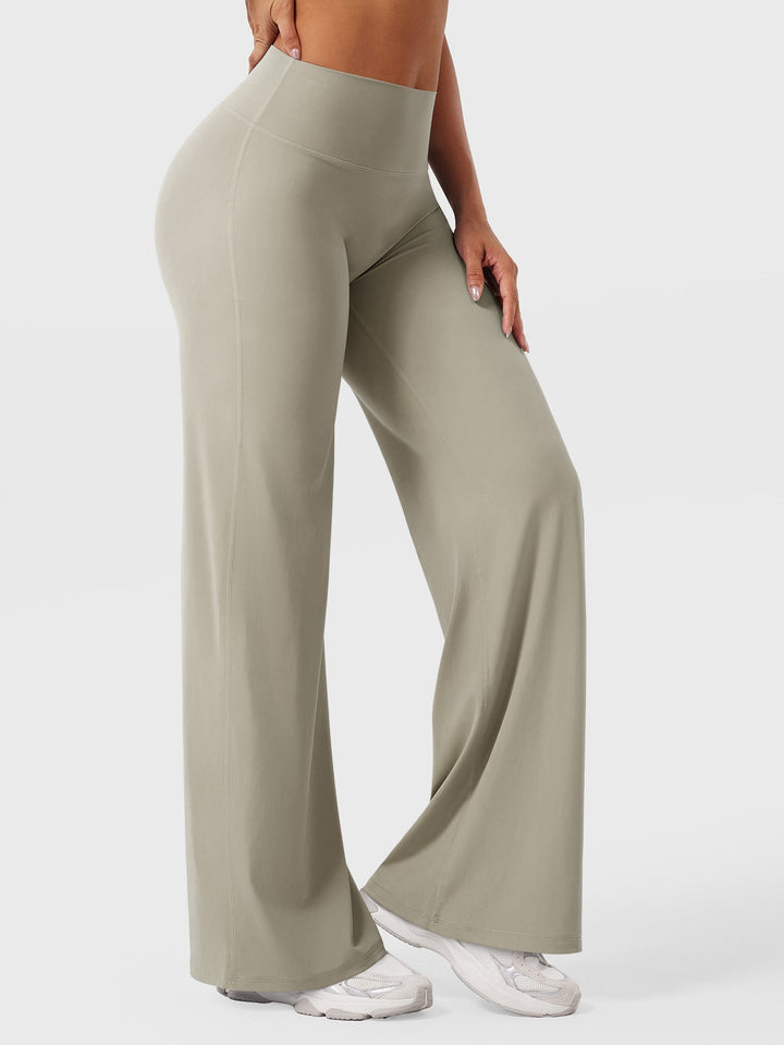 Pantaloni da yoga estivi da donna in cotone a gamba larga con vita alta e taglio ampio