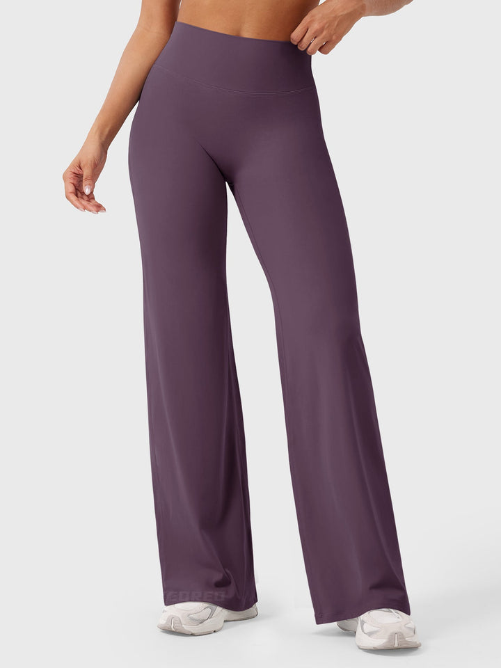 Pantaloni da yoga estivi da donna in cotone a gamba larga con vita alta e taglio ampio