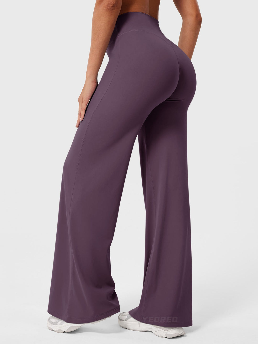 Pantaloni da yoga estivi da donna in cotone a gamba larga con vita alta e taglio ampio