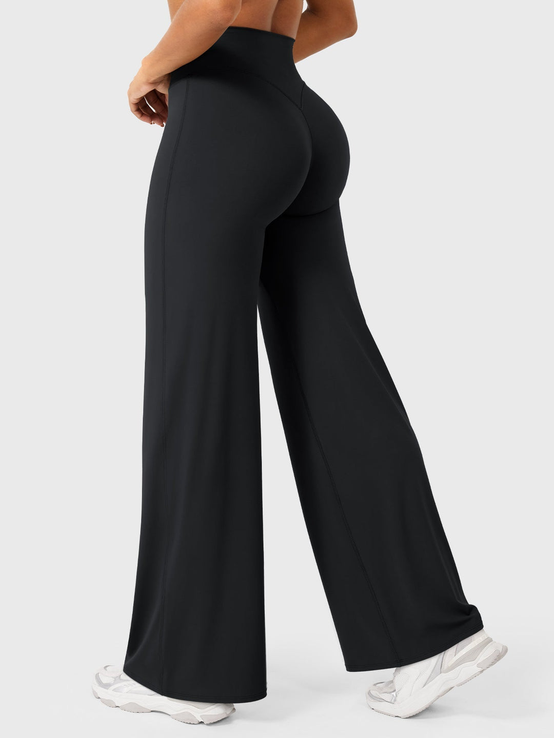 Pantaloni da yoga estivi da donna in cotone a gamba larga con vita alta e taglio ampio