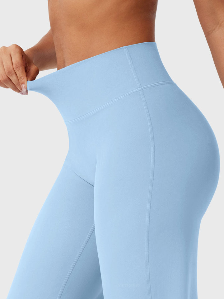 Pantaloni da yoga estivi da donna in cotone a gamba larga con vita alta e taglio ampio