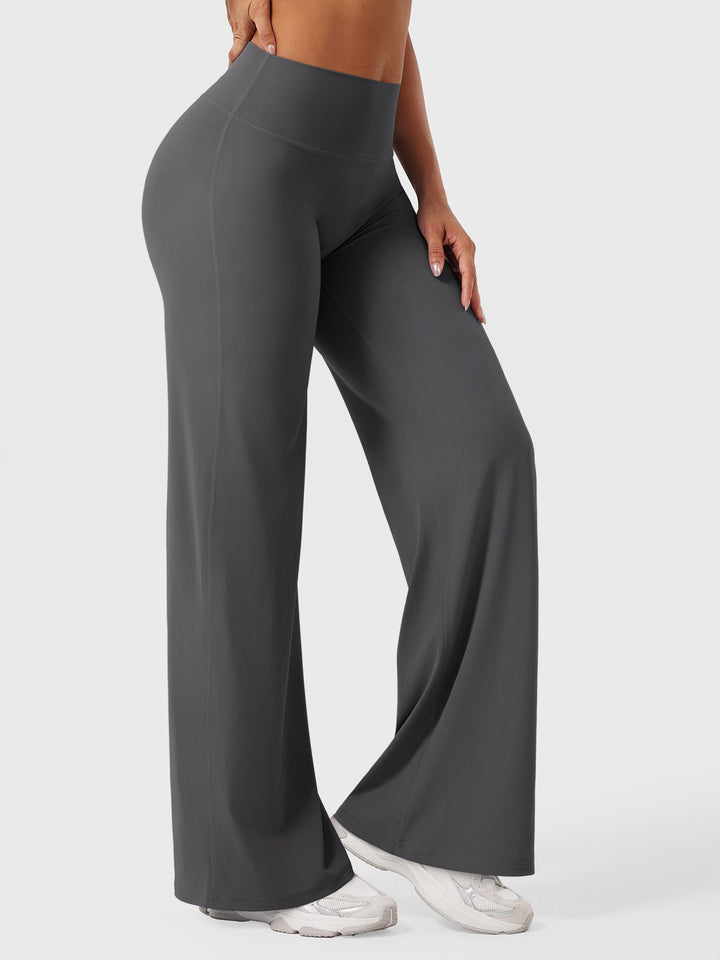 Pantaloni da yoga estivi da donna in cotone a gamba larga con vita alta e taglio ampio