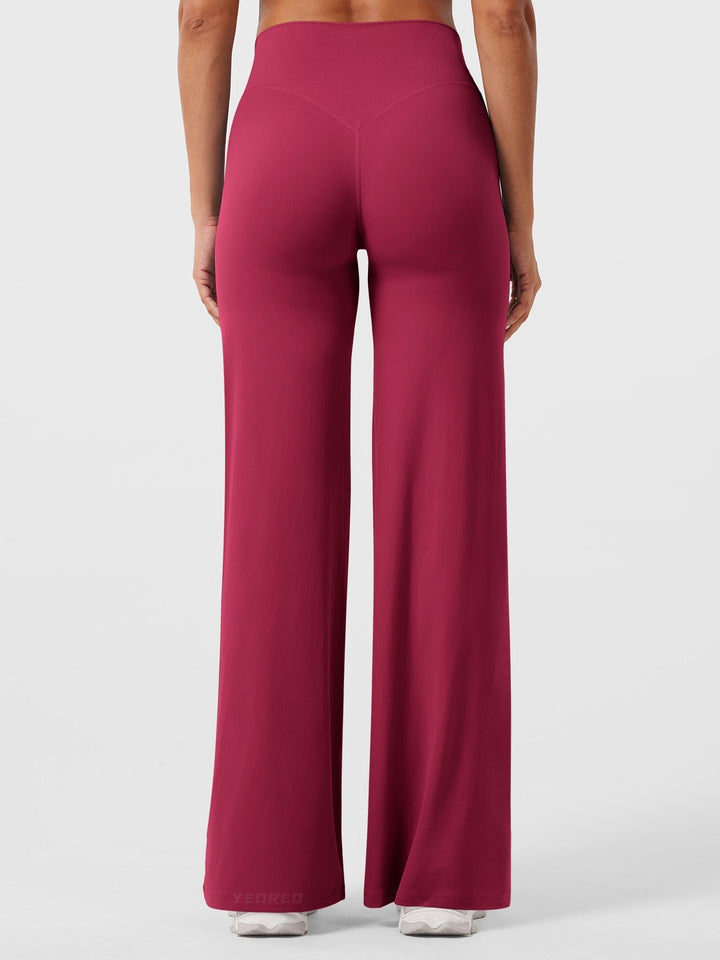 Pantaloni da yoga estivi da donna in cotone a gamba larga con vita alta e taglio ampio