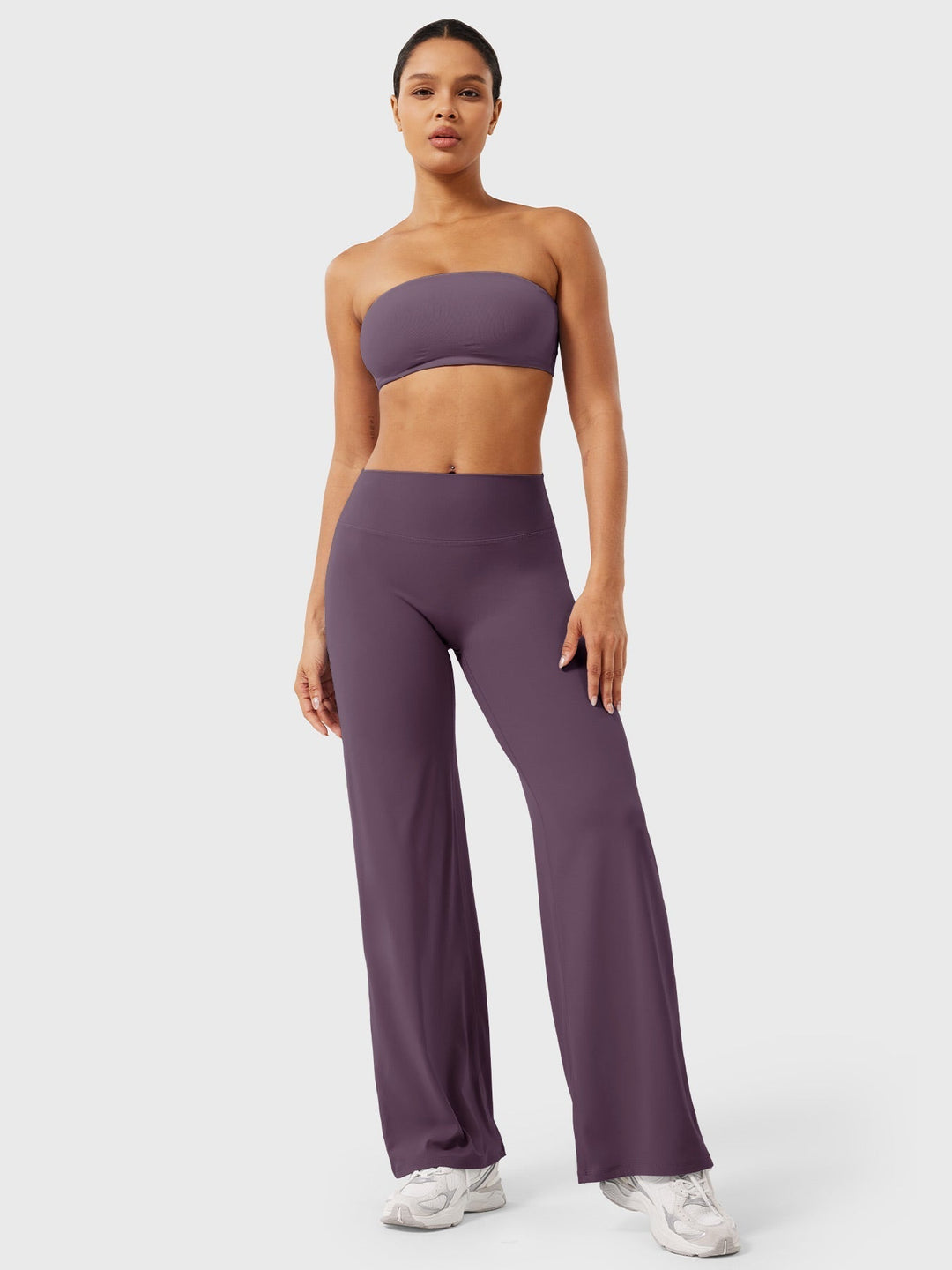Pantaloni da yoga estivi da donna in cotone a gamba larga con vita alta e taglio ampio