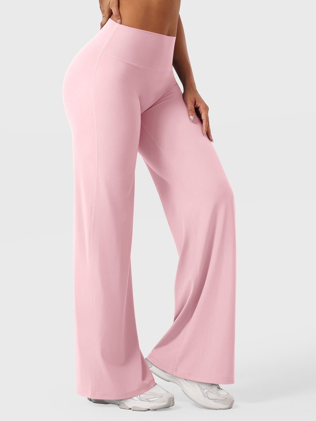 Pantaloni da yoga estivi da donna in cotone a gamba larga con vita alta e taglio ampio