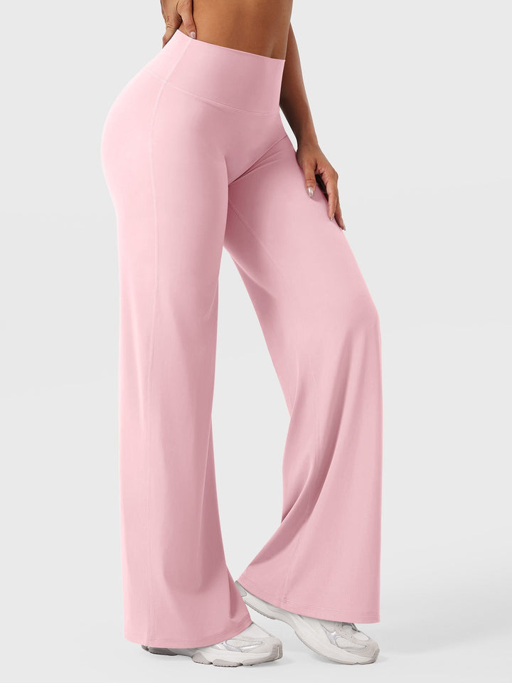 Pantaloni da yoga estivi da donna in cotone a gamba larga con vita alta e taglio ampio