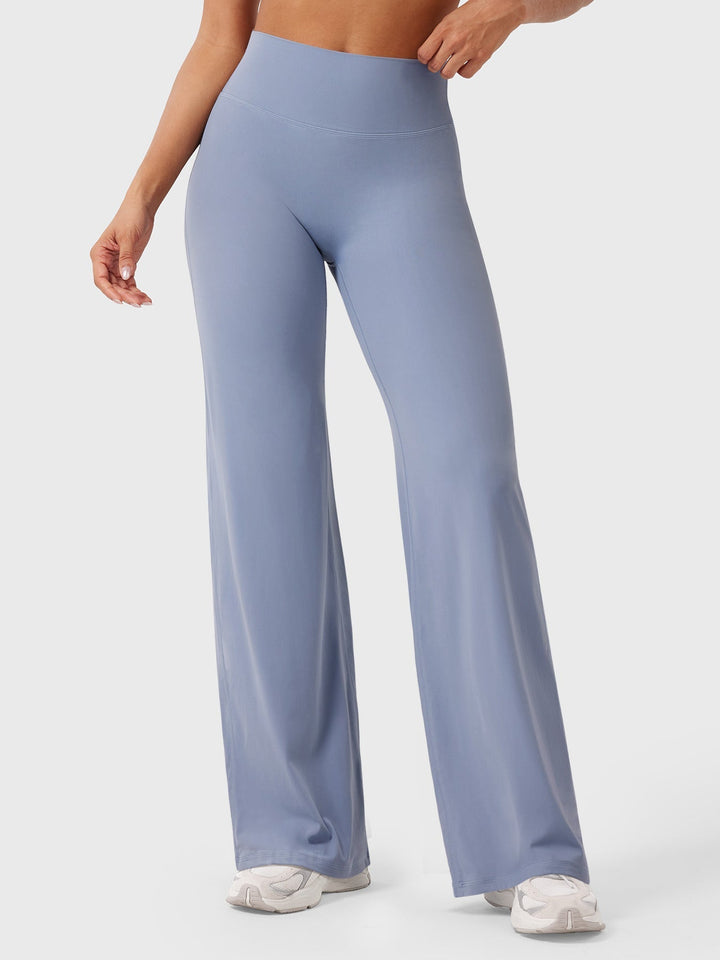 Pantaloni da yoga estivi da donna in cotone a gamba larga con vita alta e taglio ampio