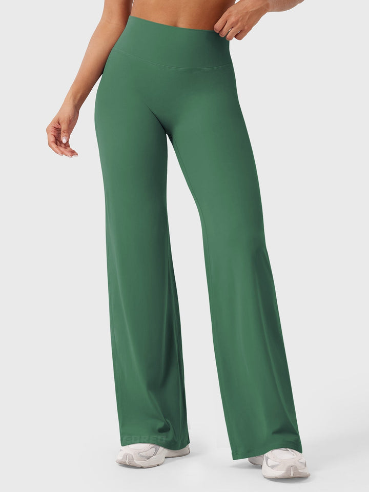 Pantaloni da yoga estivi da donna in cotone a gamba larga con vita alta e taglio ampio