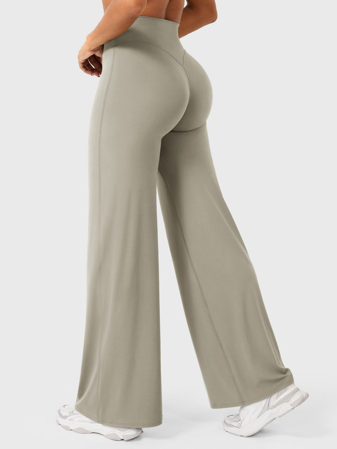 Pantaloni da yoga estivi da donna in cotone a gamba larga con vita alta e taglio ampio