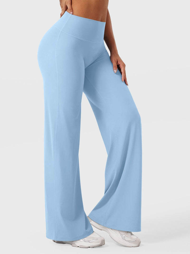 Pantaloni da yoga estivi da donna in cotone a gamba larga con vita alta e taglio ampio