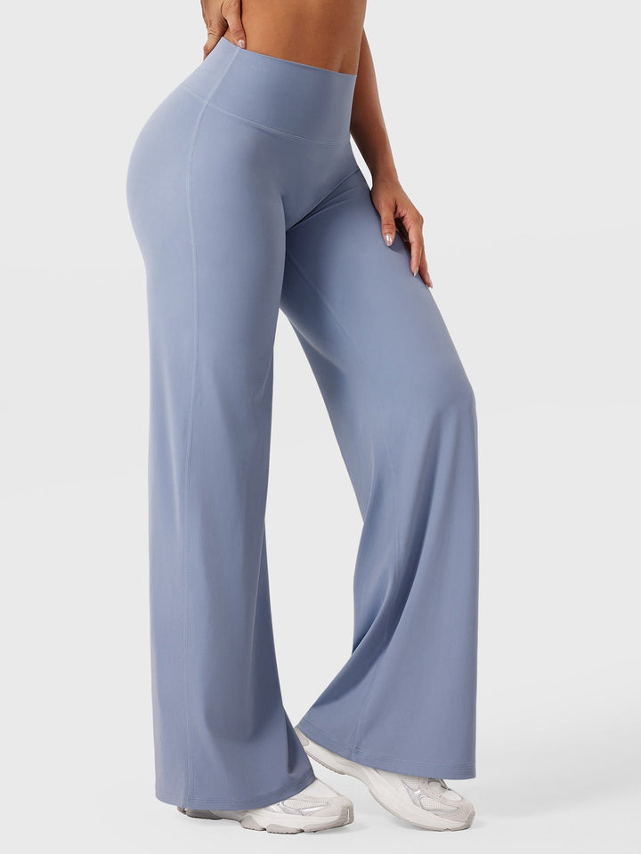 Pantaloni da yoga estivi da donna in cotone a gamba larga con vita alta e taglio ampio