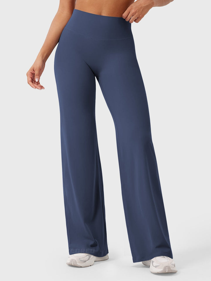 Pantaloni da yoga estivi da donna in cotone a gamba larga con vita alta e taglio ampio