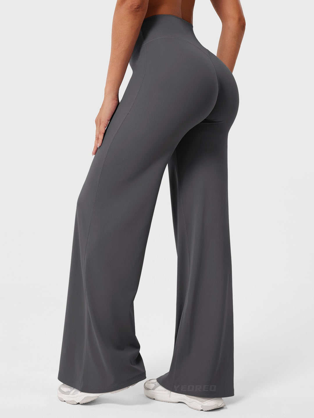 Pantaloni da yoga estivi da donna in cotone a gamba larga con vita alta e taglio ampio