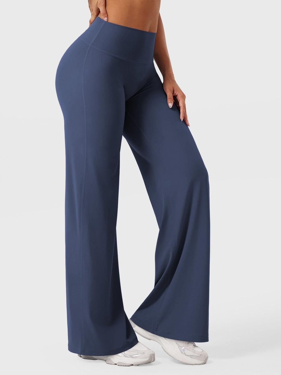 Pantaloni da yoga estivi da donna in cotone a gamba larga con vita alta e taglio ampio