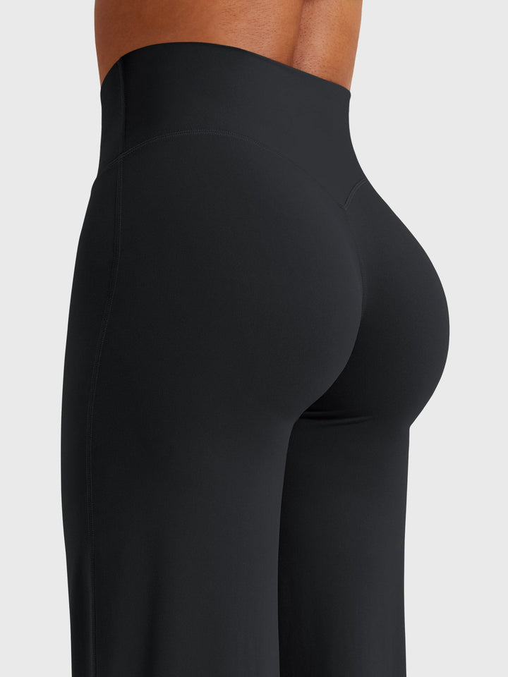 Pantaloni da yoga estivi da donna in cotone a gamba larga con vita alta e taglio ampio