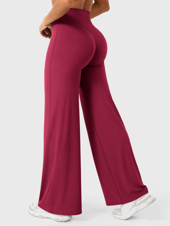 Pantaloni da yoga estivi da donna in cotone a gamba larga con vita alta e taglio ampio