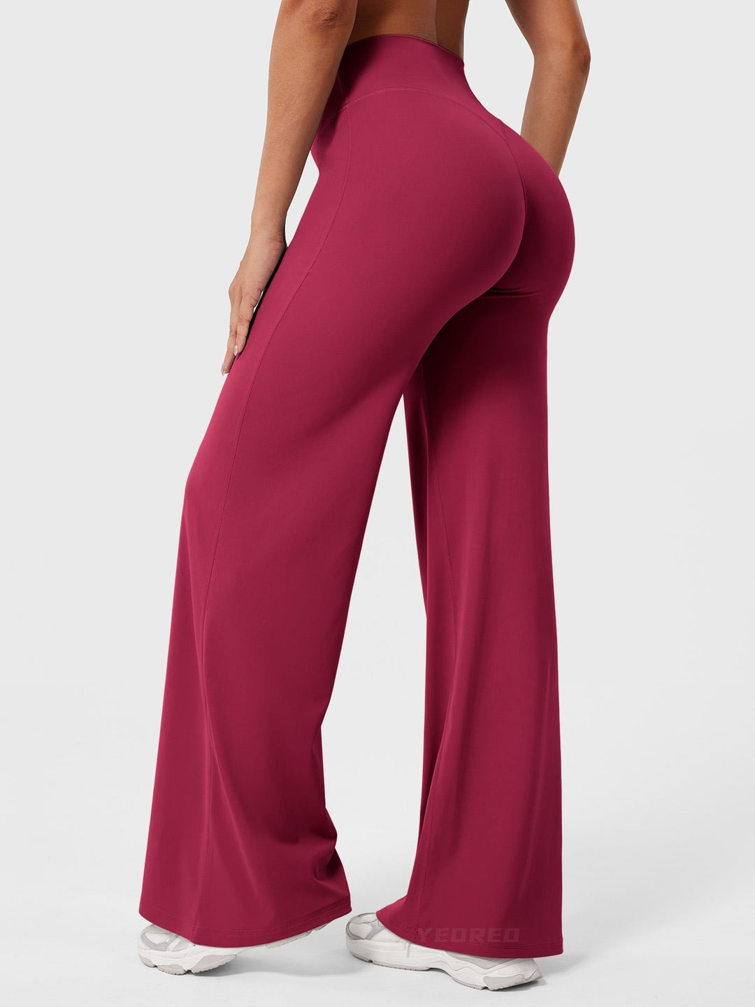 Pantaloni da yoga estivi da donna in cotone a gamba larga con vita alta e taglio ampio