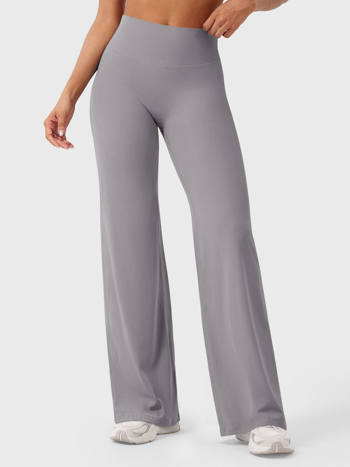 Pantaloni da yoga estivi da donna in cotone a gamba larga con vita alta e taglio ampio