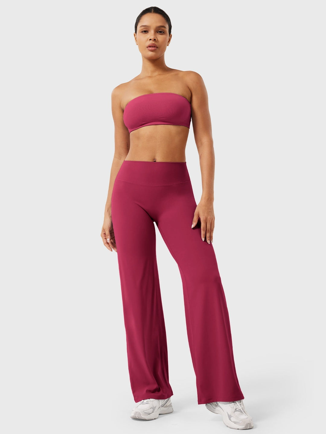 Pantaloni da yoga estivi da donna in cotone a gamba larga con vita alta e taglio ampio